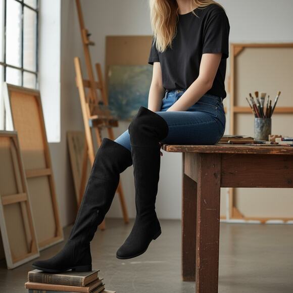 Style & Co Lessahf Over-the-Knee Boots – Black - Picture 3 of 7